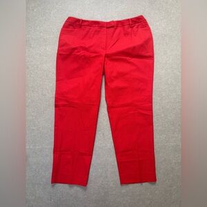 TALBOTS Women’s Hampshire Ankle Straight Leg Trousers Pant in Red Size 18W